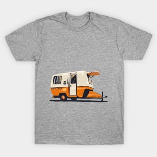 Armadillo retro travel trailer camping poster T-Shirt